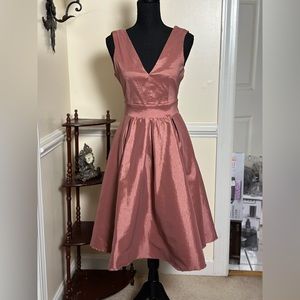 Rose Pink Pleated Cocktail Dress